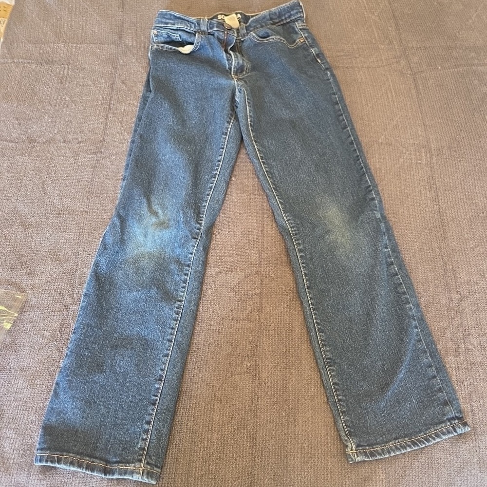 Sonoma Kids Size 14 Blue Cotton Blend Denim Straight Leg Jeans Medium Wash